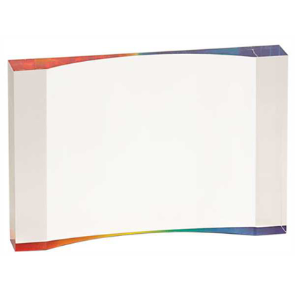 Picture of 8" x 5 1/2" Rainbow 1" Thick Acrylic Crescent