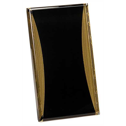 Picture of 4" x 7" Black/Gold Reflection Acrylic Stand Up Plaque with Easel