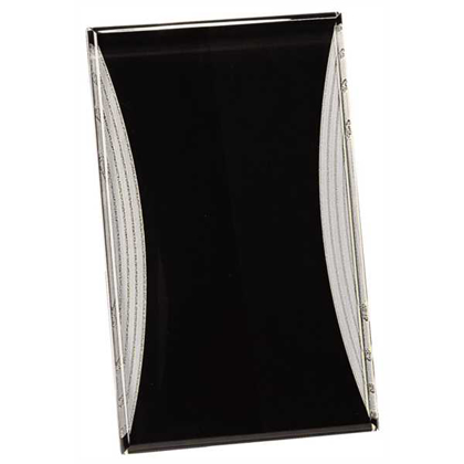 Picture of 5" x 8" Black/Silver Reflection Acrylic Stand Up Plaque with Easel