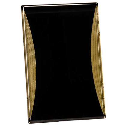Picture of 6" x 9" Black/Gold Reflection Acrylic Stand Up Plaque with Easel