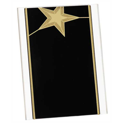 Picture of 6 x 8 Black/Gold Star Acrylic Stand Up Plaque with Easel