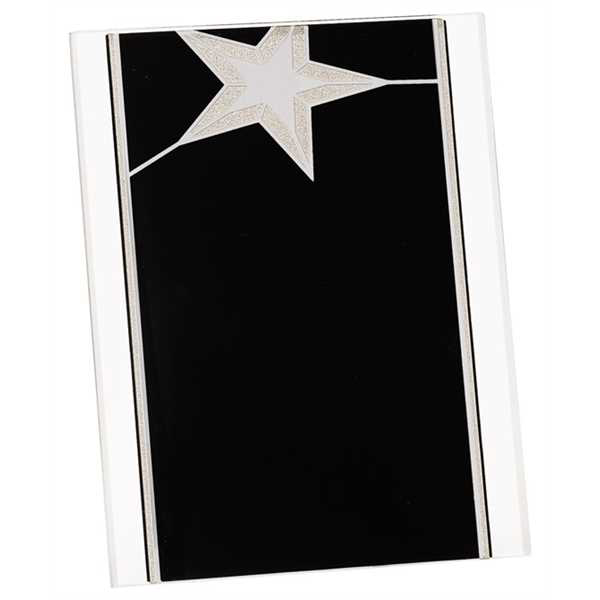 Picture of 7 x 9 Black/Silver Star Acrylic Stand Up Plaque with Easel
