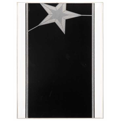 Picture of 9 x 12 Black/Silver Star Acrylic Plaque with Adhesive Hanger