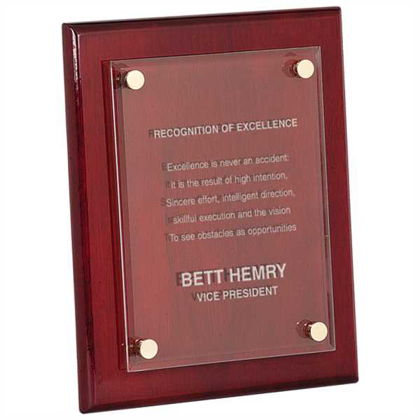 Picture of 8" x 10" Rosewood Piano Finish Floating Acrylic Plaque