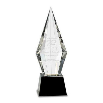 Picture of 11" Obelisk Facet Crystal on Black Pedestal Base