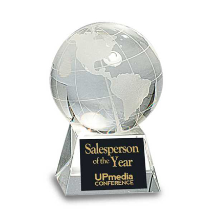 Picture of 3 1/2" Crystal Globe on Clear Base