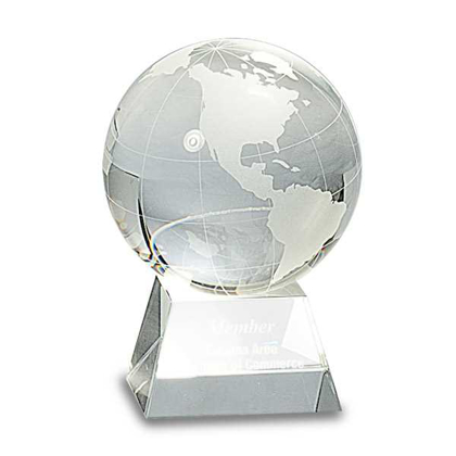 Picture of 4 1/2" Crystal Globe on Clear Base