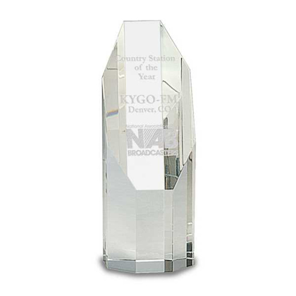 Picture of 6" Clear Octagon Slant-Top Crystal Tower