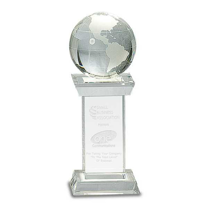 Picture of 8" Crystal Globe on Clear Tower