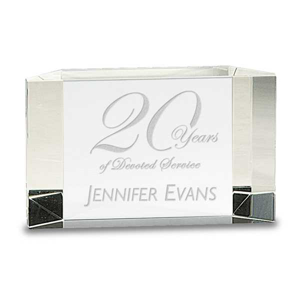 Picture of 5" x 3" Clear Crystal Facet Block