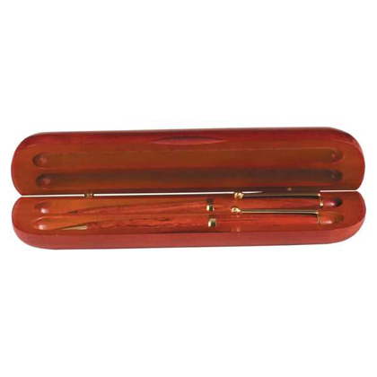 Picture of 6 3/4" x 2" Rosewood Finish 2-Pen Case