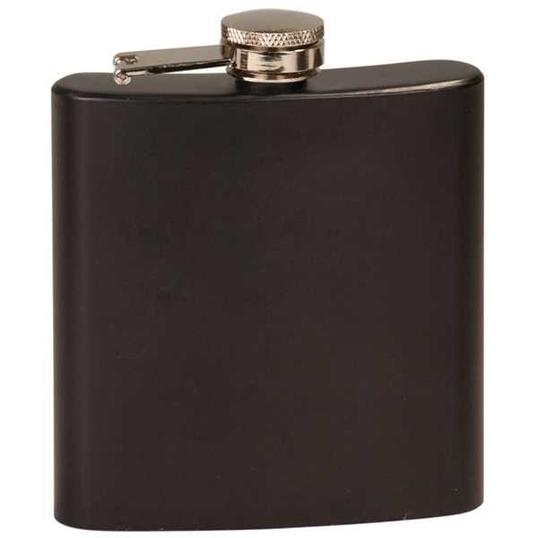 Picture of 6 oz. Matte Black Laserable Stainless Steel Flask