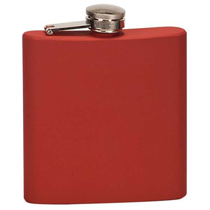 Picture of 6 oz. Matte Red Laserable Stainless Steel Flask