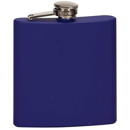 Picture of 6 oz. Matte Blue Laserable Stainless Steel Flask