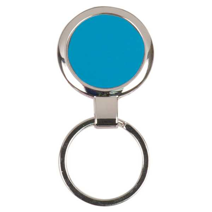 Picture of 2 1/2" Blue Laserable Round Keychain