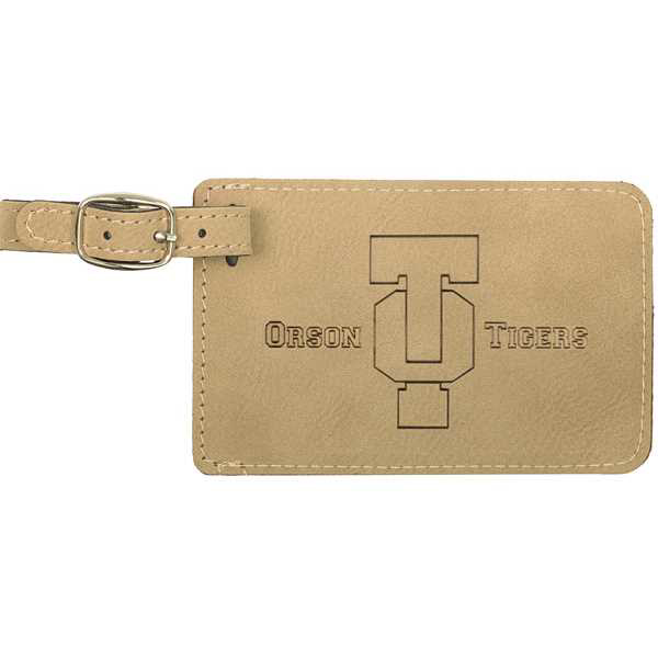 Picture of 4 1/4" x 2 3/4" Light Brown Laserable Leatherette Luggage Tag