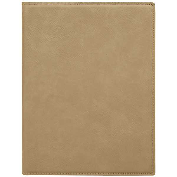 Picture of 7" x 9" Light Brown Laserable Leatherette Small Portfolio with Notepad