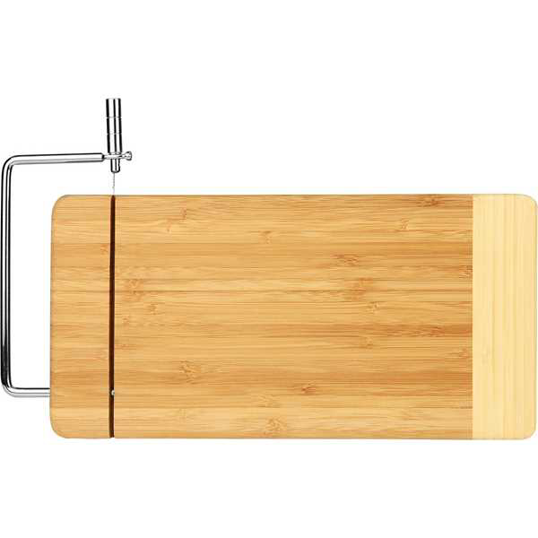 Picture of 12" x 6" Bamboo Rectangle Cutting Board with Metal Cheese Cutter