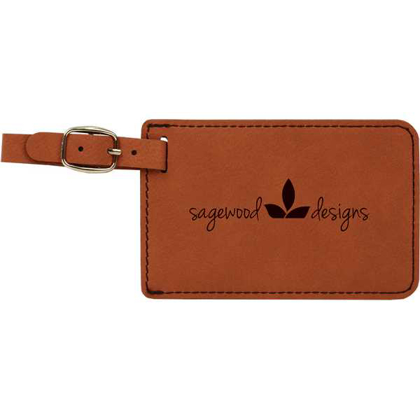 Picture of 4 1/4" x 2 3/4" Rawhide Laserable Leatherette Luggage Tag