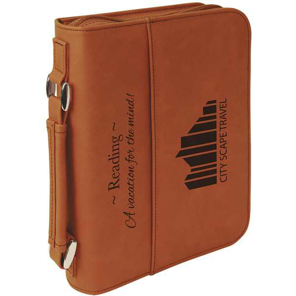 Picture of 6 3/4" x 9 1/4" Rawhide Leatherette Book/Bible Cover with Handle & Zipper