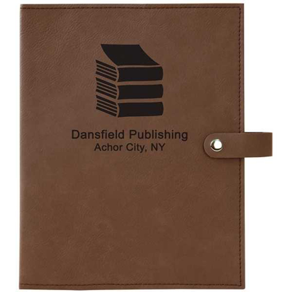 Picture of 6 1/2" x 8 3/4" Dark Brown Leatherette Book/Bible Cover with Snap Closure