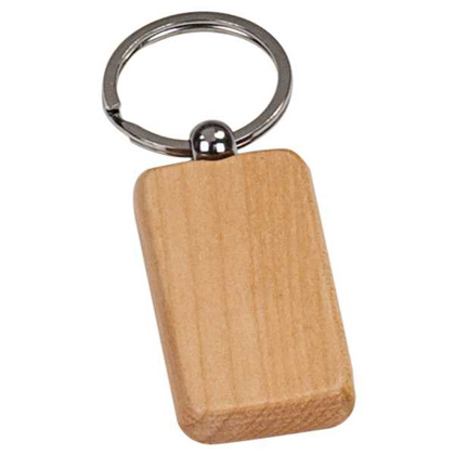 Picture of 1" x 2" Maple Rectangle Keychain