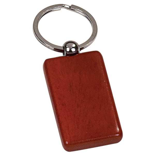 Picture of 1" x 2" Rosewood Finish Rectangle Keychain