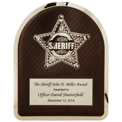 Picture of 10 1/2" x 13" Sheriff Hero Plaque with Chrome Star