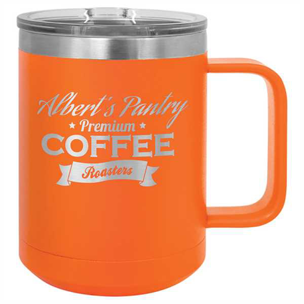 Picture of Polar Camel 15 oz. Orange Vacuum Insulated Mug with Slider Lid