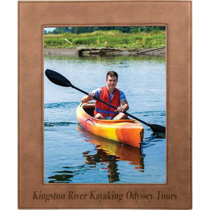 Picture of 8" x 10" Dark Brown Laserable Leatherette Photo Frame