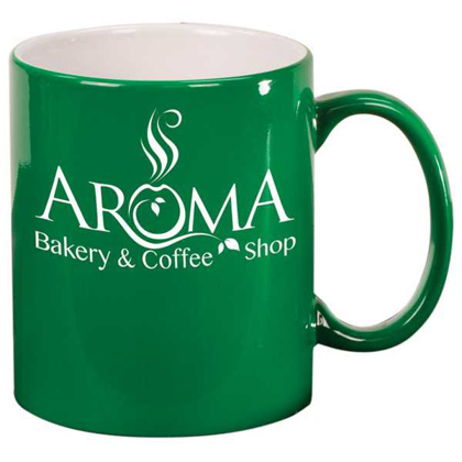 Picture of 11 oz. Green Ceramic Round LazerMug