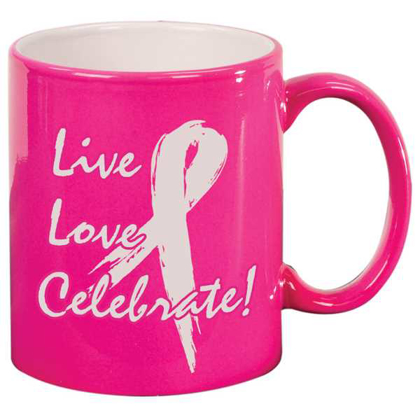 Picture of 11 oz. Pink Ceramic Round LazerMug