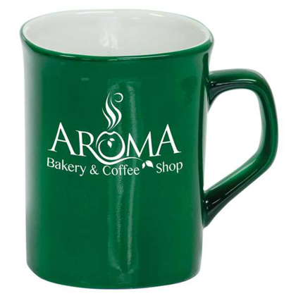 Picture of 10 oz. Green Ceramic Rounded Corner LazerMug