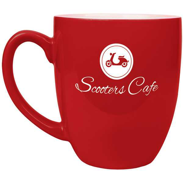 Picture of 16 oz. Red Ceramic Bistro LazerMug