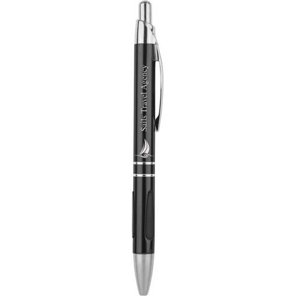 Picture of Black with Silver Trim Laserable Pen with Gripper