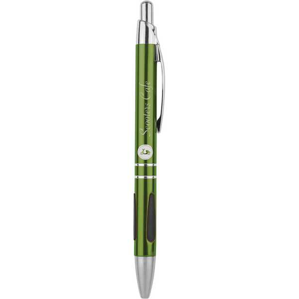 Picture of Green with Silver Trim Laserable Pen with Gripper