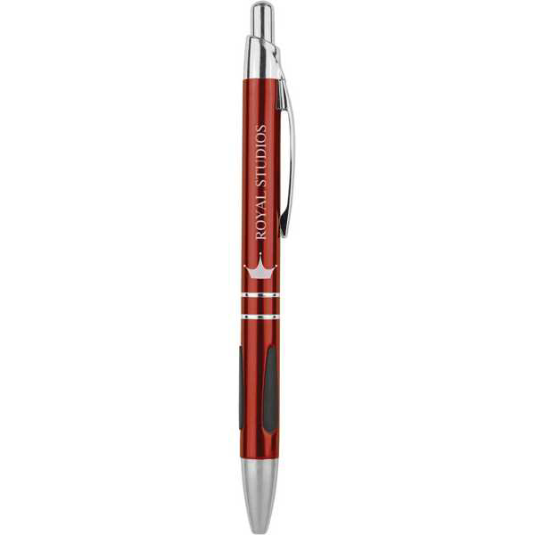 Picture of Burgundy with Silver Trim Laserable Pen with Gripper