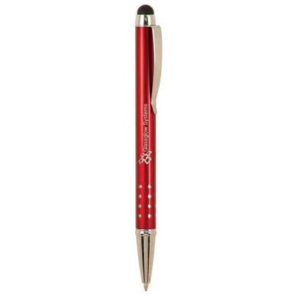 Picture of Burgundy with Silver Trim Laserable Pen with Stylus