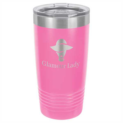 Picture of Polar Camel 20 oz. Pink Ringneck Vacuum Insulated Tumbler w/Clear Lid