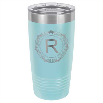 Picture of Polar Camel 20 oz. Light Blue Ringneck Vacuum Insulated Tumbler w/Clear Lid