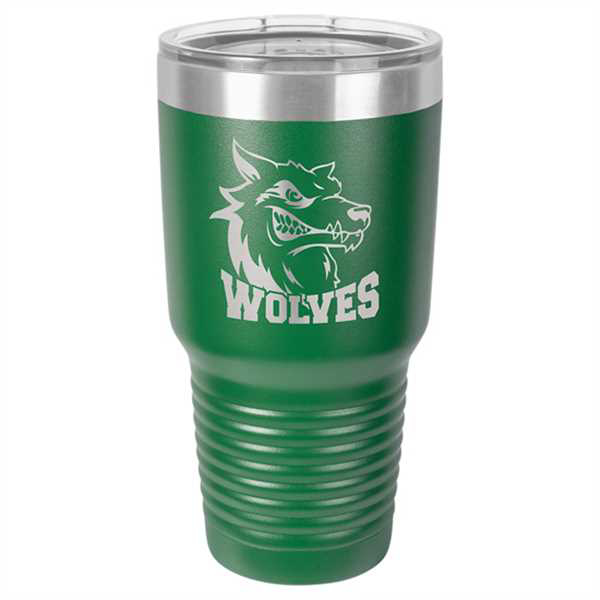 Picture of Polar Camel 30 oz. Green Ringneck Vacuum Insulated Tumbler w/Clear Lid
