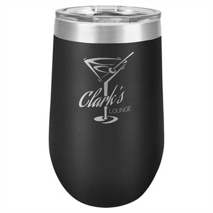 Picture of Polar Camel 16 oz. Black Vacuum Insulated Stemless Tumbler w/Lid