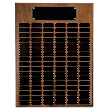 Picture of 102 Plate Genuine Walnut Completed Perpetual Plaque