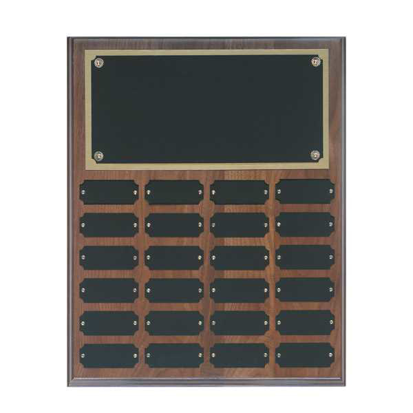 Picture of 24 Plate Genuine Walnut Completed Perpetual Plaque