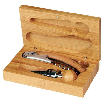 Picture of Bamboo 2-Piece Wine Tool Set