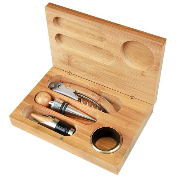 Picture of Bamboo 4-Piece Wine Tool Set