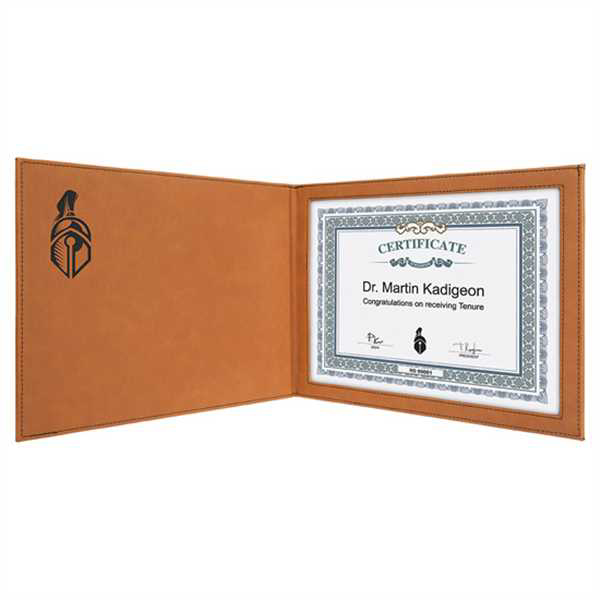 Picture of 9" x 12" Rawhide Laserable Leatherette Certificate Holder for 8 1/2" x 11"