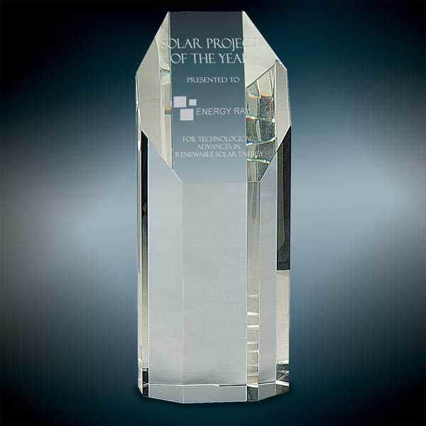 Picture of 8" Clear Crystal Octagon Tower