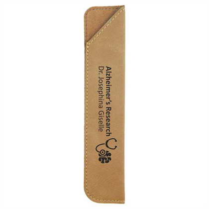 Picture of 6 1/4" Light Brown Laserable Leatherette Pen Sleeve