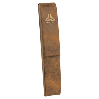 Picture of 6 1/2" x 1" Rustic/Gold Laserable Leatherette Single Pen Case